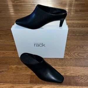 Nordstrom Rack Gaby Mule Pump Black Faux Leather Women’s Size 7.5